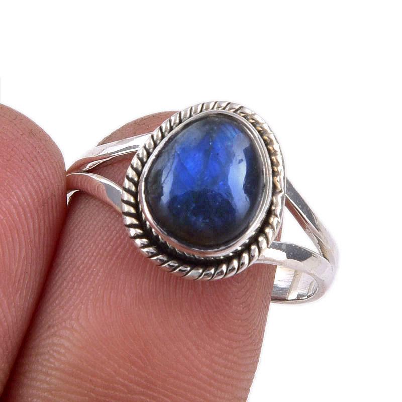 

Natural Labradorite Gemstone Handmade 925 Sterling Silver Jewelry Ring S.9 d8z80