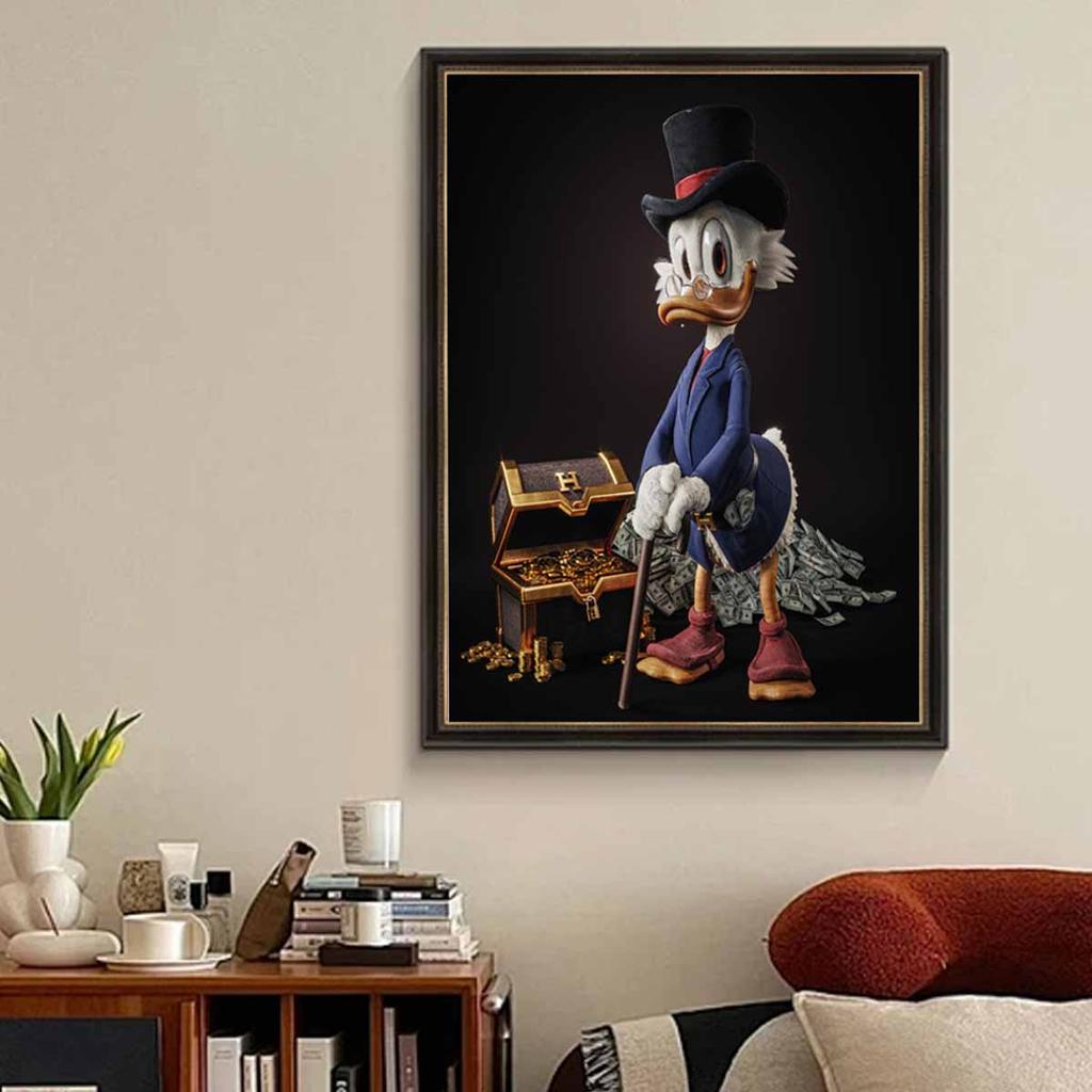5D DIY Diamond Art Painting Kits for Adults, Grandpa Donald Duck Full Round Crystal Diamond Kits for Beginner for Home Wall Decorate
