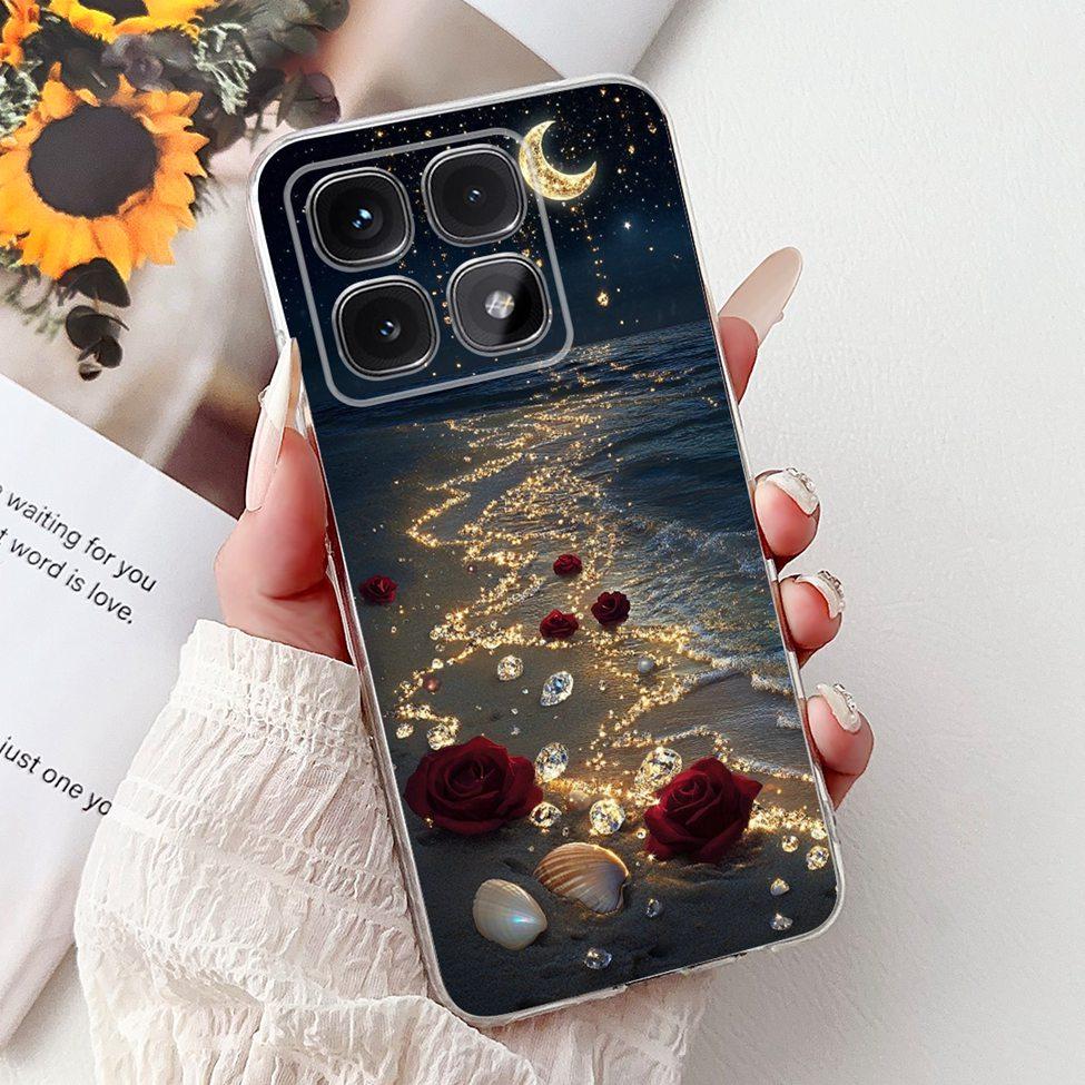 Clear For Xiaomi 14T Case Cover Luxury Cute Cat Fashion Flowers Funny Cool Painted Soft Phone Case 2406APNFAG