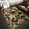 Camouflage Forest Pattern Carpet, Rustic Brown and Green Style Rug Suitable for Use As an Anti-slip for Living Room Bedroom Sofas