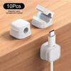 10Pcs Magnetic Cable Holder Self Adhesive Cord Clip Smooth Pulling Charging Cable Keeper Wire Clip for Car/Home/Office