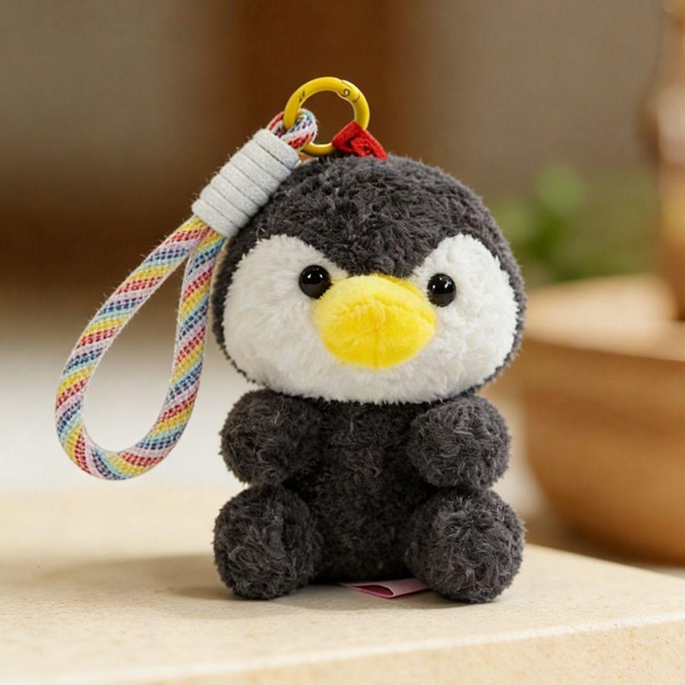 Fluffy Soft Elephant Plush Doll Metal Ring Panda Plush Key Ring Dinosaur Plush Pendant Handbag