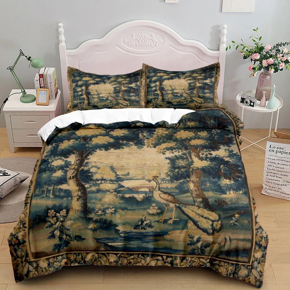 Antique Egyptian Hieroglyphs N Deities Duvet Cover Set King Queen Double Full Twin Single Size Bed Linen Set