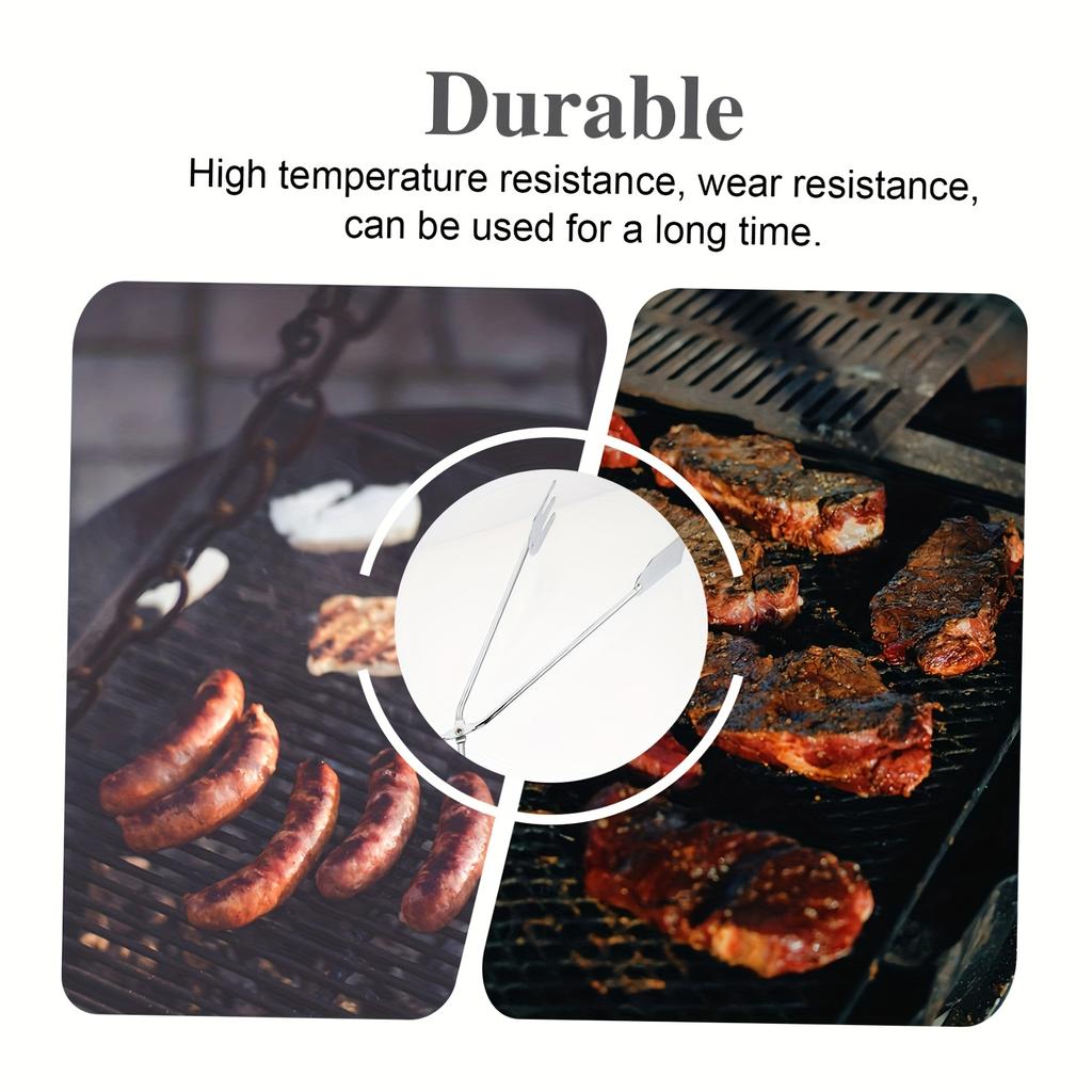 3PCS BBQ Tools Stainless Steel Kitchen Tong Scissors Type Grilled Food Clip Food Vegetable Meat Tongs Charcoal Clamp Frying Tong