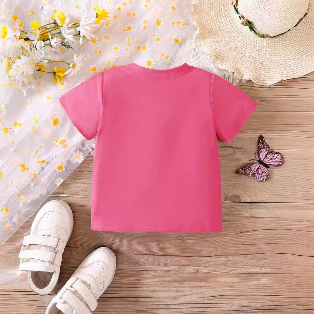 Toddlers Shirt Kids Clothes and Girls Summer Short Sleeved Printed Casual T-shirt Girl Tops