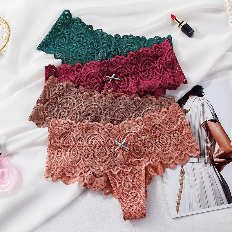 Sexy tanga do poloviny pasu Dámské spodní prádlo Vysoce kvalitní krajkové kalhotky Dámské Prodyšné spodní prádlo s tričkem Bikiny G String Kalhotky Intimní