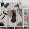 Black Grey Plant Leaves Shower Curtain Medieval Modern Abstract Bathroom Decorative Shower Curtain With Hooks 180X180Cm