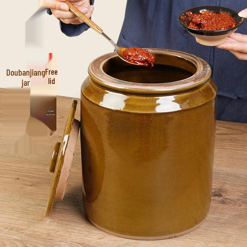 Keramik Doubanjiang Fermentierter Tofu & Kimchi Einmachglas - Traditionell, Verdickt für den Hausgebrauch