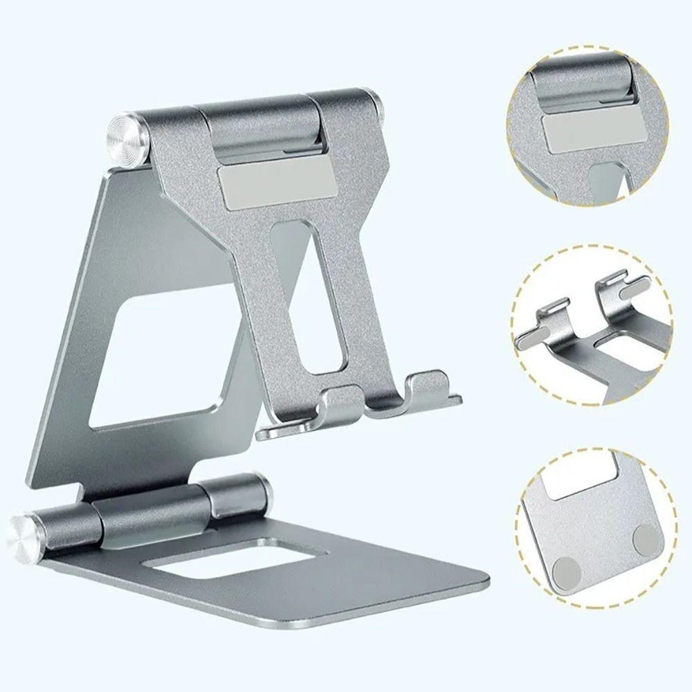 Aluminum Alloy Desktop Holder Stand Silicone Lazy Bracket Portable Mobile Phone Stand Desktop
