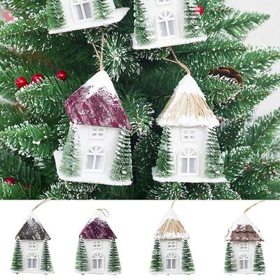 Ciondolo Casa di Neve Natalizia Casetta di Legno Natalizia Plastica Creativa con Luci Ornamento Hotel Decorazione Luce Notturna Matrimonio