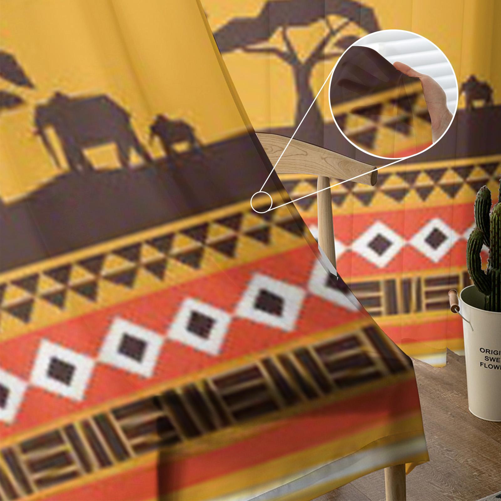 Тюлевые прозрачные шторы с африканским художественным узором для украшения гостиной — фото 4