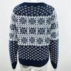 IHUASU Women's Snowflake Knit Loose Christmas Long Sleeve Pullover O-Neck Knitted Sweater