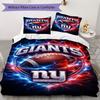 New York Giants Muster Bettwäsche Steppdecken-Set Bettbezug Kissenbezug Heimdekoration Geburtstagsgeschenk (1*Bettbezug + 2*Kissenbezug ohne Füllung)