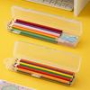 Portable Clear Pencils Case Students Plastic Stationery Storage Box for Painting Brush,Pencils,Pen Office Supplies Organizer
