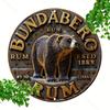 Wall Sign of 1pc Bundaberg Rum, Vintage Style. 2D Round Metal Plaque with Imitation Relief, Ideal Home Garden Wall Decoration