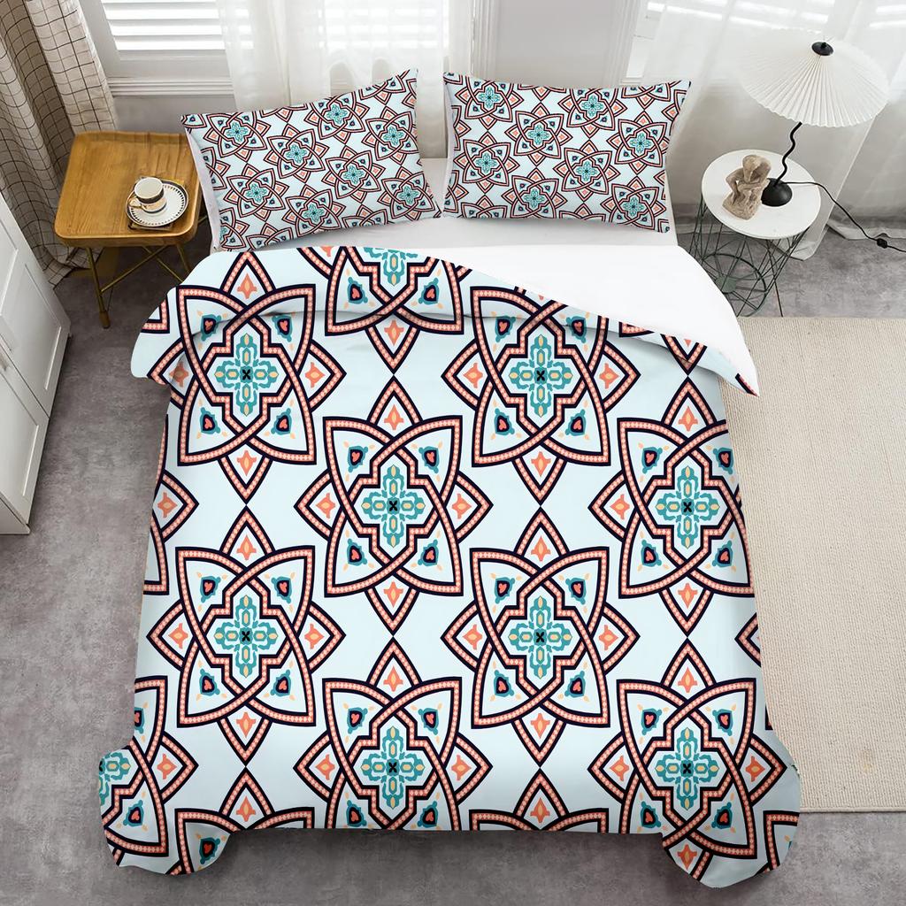 Mandala Floral 3D Print Bedding Set Elegant Luxury Bohemian Style Duvet Cover Soft Comfortable Polyester Quilt Cover Pillowcases