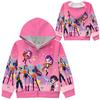Kids Girls POP Singer Rumi Zoey Mira Printed Casual Hooded Zipper Long Sleeves Jacket Coat Clothes Sale