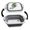 New Folding Cutting Board Dish Basket Multifunction Collapsible Chopping Board Fruit Vegetable Basket