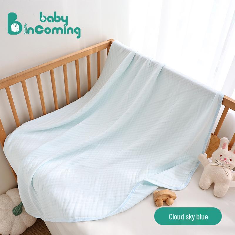 6-Layer Bamboo Cotton Baby Bath Towel: Absorbent, Thickened, Embroidered Swaddle for Autumn/Winter 110*110cm