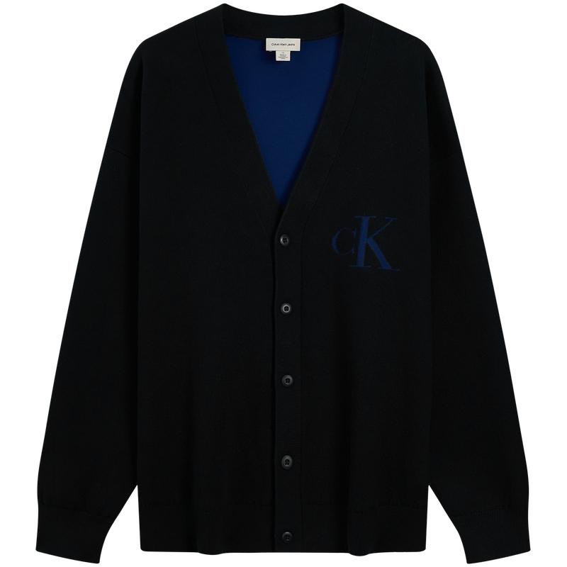 

Calvin Klein Commuter Jacquard V-Neck Loose Knit Sweater Men sweater 4RD304G L