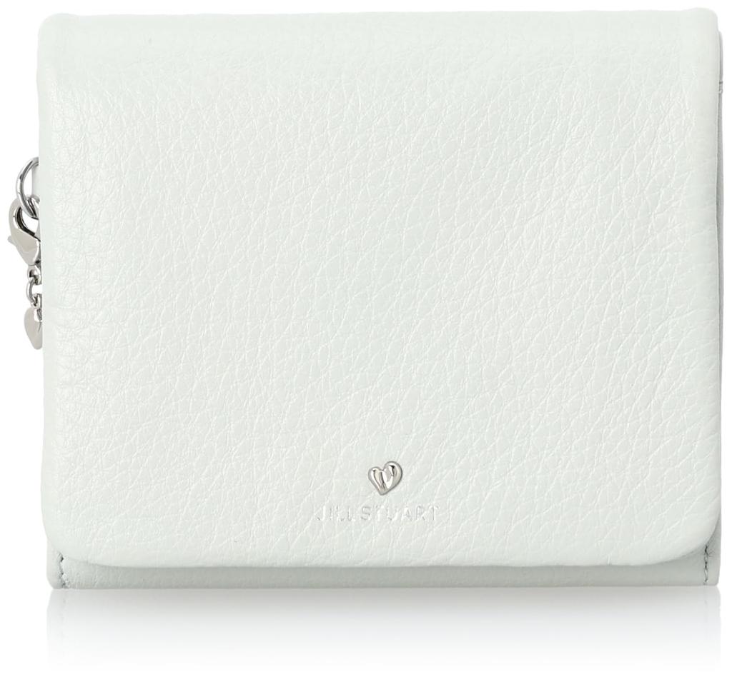 Bifold Wallet Soft Cowhide Bag Stitch Ladies Compact BOX Coin Purse Adult Cute Heart Charm Included JSLW3CS2 Ice Blue [Jill Stuart] [Angel]