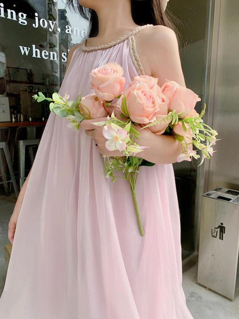 Summer 2023 Mother-Daughter Pearlescent Quicksand Princess Dresses – Fashionable Matching Evening Outfits