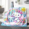 1 Stück Hello Kitty Decke Leichte Flanell-Kuscheldecke für Sofa Bett Reise Camping Wohnzimmer Büro Couch Sessel