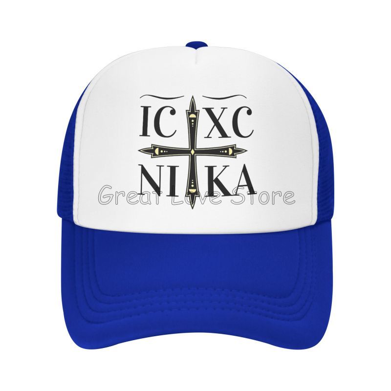 Christian Ic Xc Nika Eastern Orthodox Print Baseball Cap for Women Men Summer Sun Protection Adjustable Snapback Cap Trucker Hat