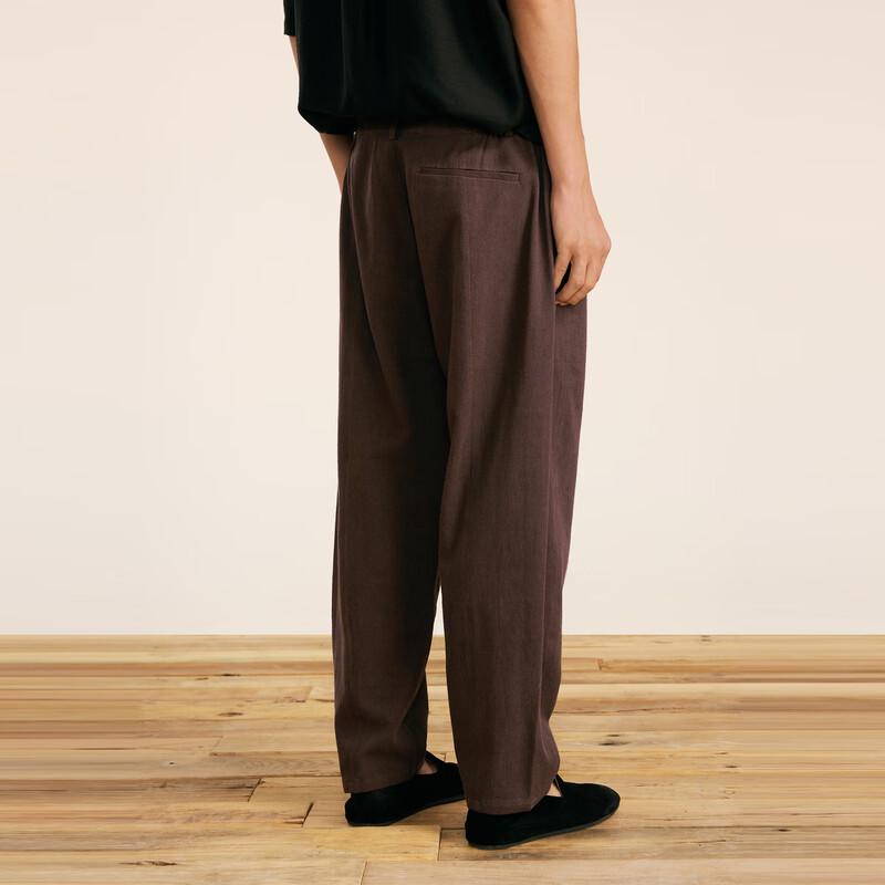 Men's Cotton Linen Straight-Leg Cropped Trousers