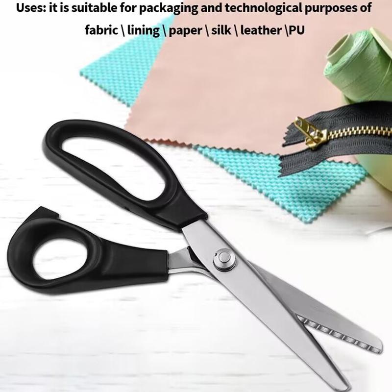Stainless Steel Scissors Fabric Pinking Shears Comfort Grip Handled Professional Crafts Dressmaking Zig Zag Cut Scissors Sewing