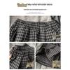 High-Waisted Retro Plaid Wool Pants, Plus Velvet, Women's Autumn/Winter 2024, Black/Gray, Wide-Leg, Straight-Leg, Slimming Fit.