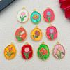 Ancient Gold Enamel Oil Drop Pendant Tulip Rose Lily Diy Bracelet Necklace Jewelry Accessories