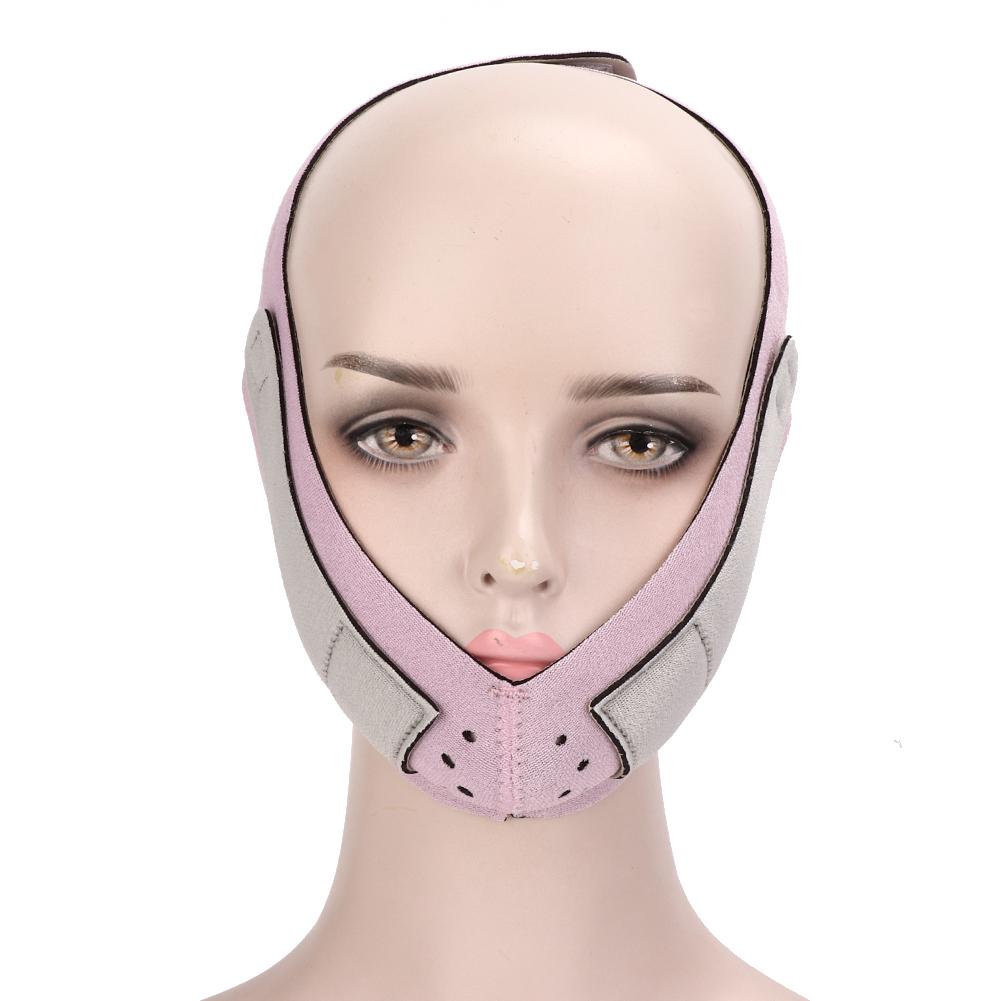 V Face Slimming Bandage Face Lifting Fat Burning Slimming Correction BeltPink K-03A