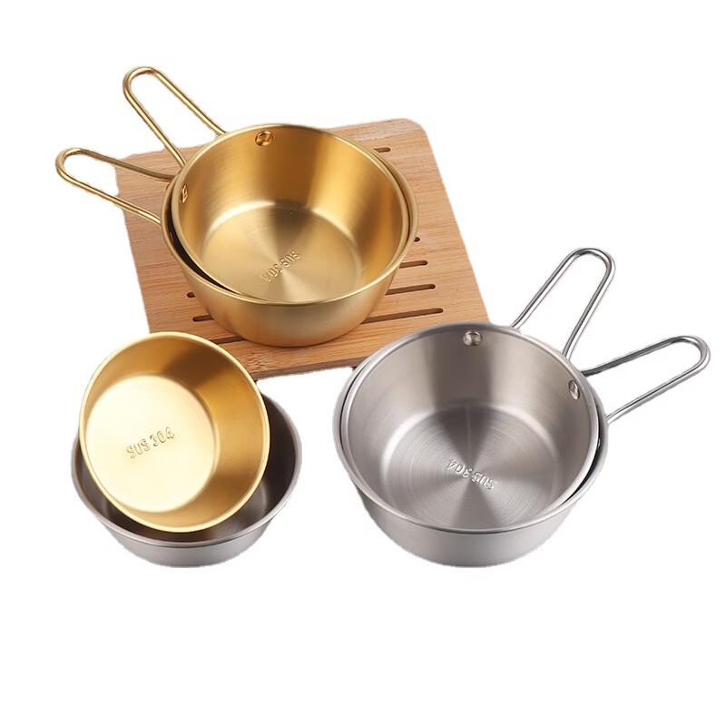 ZISIZ Korean Gold 304 Stainless Steel Rice Wine Bowl Set