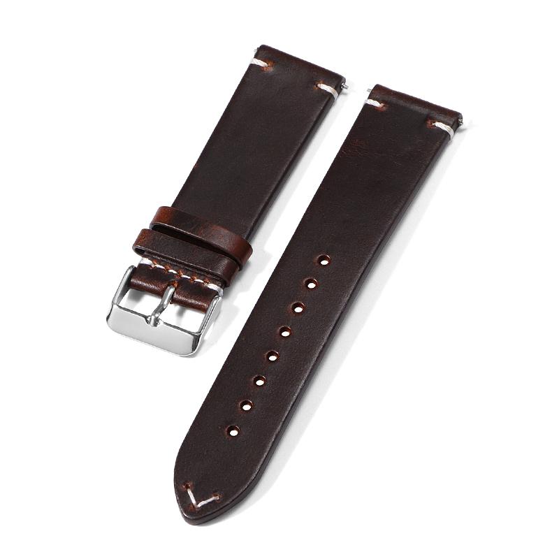 Vintage Oil Wax Genuine Leather Watch Strap 18mm 19mm 20mm 22mm Quick Release Watchbands for Samsung Galaxy Watch Band Bracelet