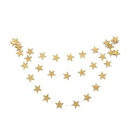

4M Рождественская гирлянда с подвесными звездами, украшение для рождественской вечеринки, елочное украшение, гирлянда золотой