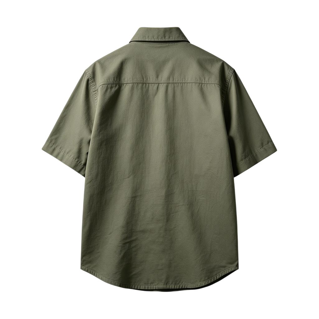Men's Cotton Short Sleeve Work Shirt Casual Utility