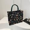 Stylish Large Capacity Tote Bag For Women Trendy Canvas Shoulder Bag Black Or White