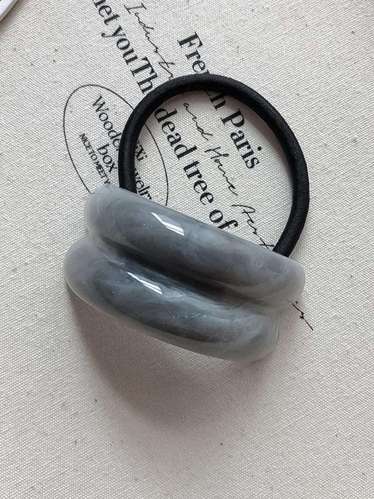 1/4 Pcs Fashion Resin Semi-circular Marble Texture Elastic Hair Bands For Women Girls Party Hair Accessories