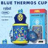 MDNG 550ML Blue Robot Stainless Steel Double-Drink Thermos with Strap