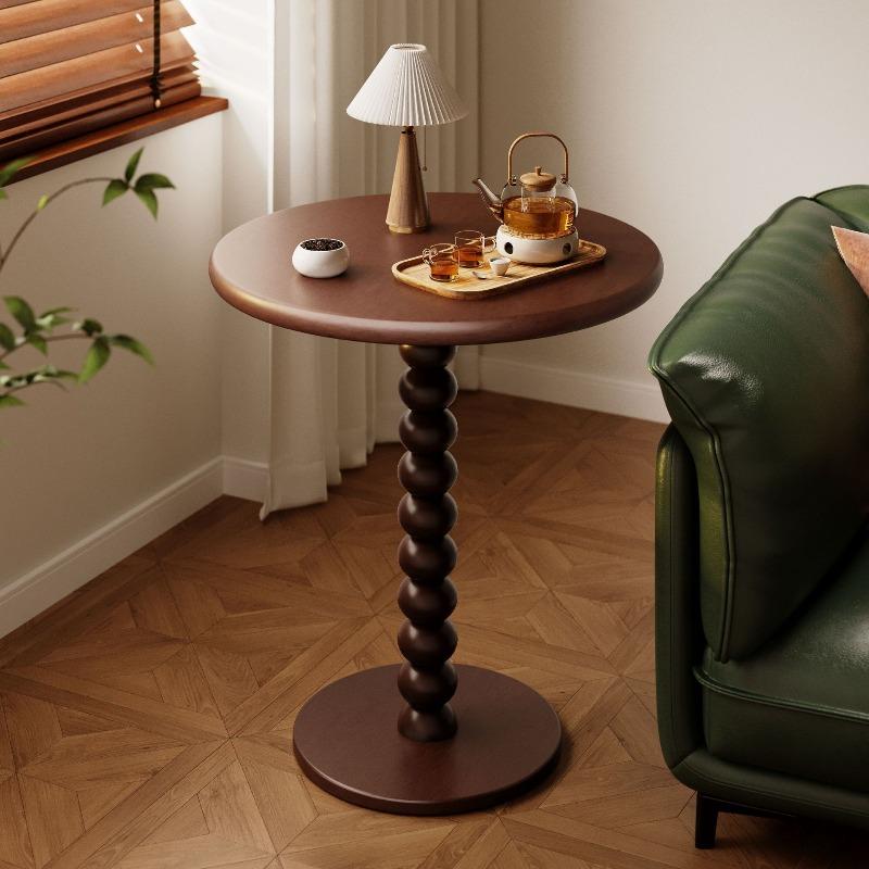 Round Coffee Table Wooden Sofas Side Tables Minimalist Modern Tea Table Luxury Living Room Center Tables Interior Furniture
