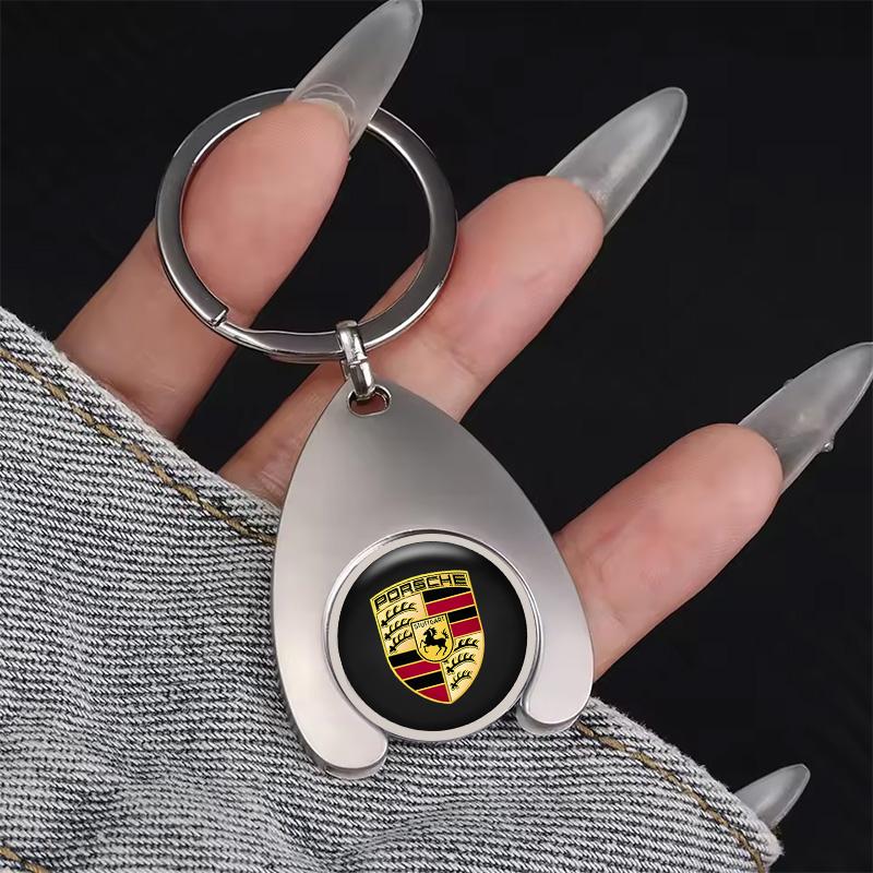 Fashion Zinc Alloy Car Logo Keychain Keyring For Porsche Panamera Cayenne Taycan 911 718 Macan Carrera-GT 928 968 Accessories