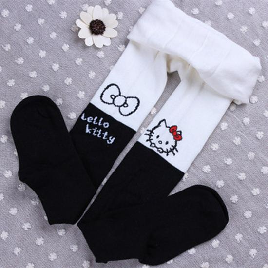 Girls' Thickened Cotton Tights: Autumn & Winter Style, Versatile Spliced Leggings for Children