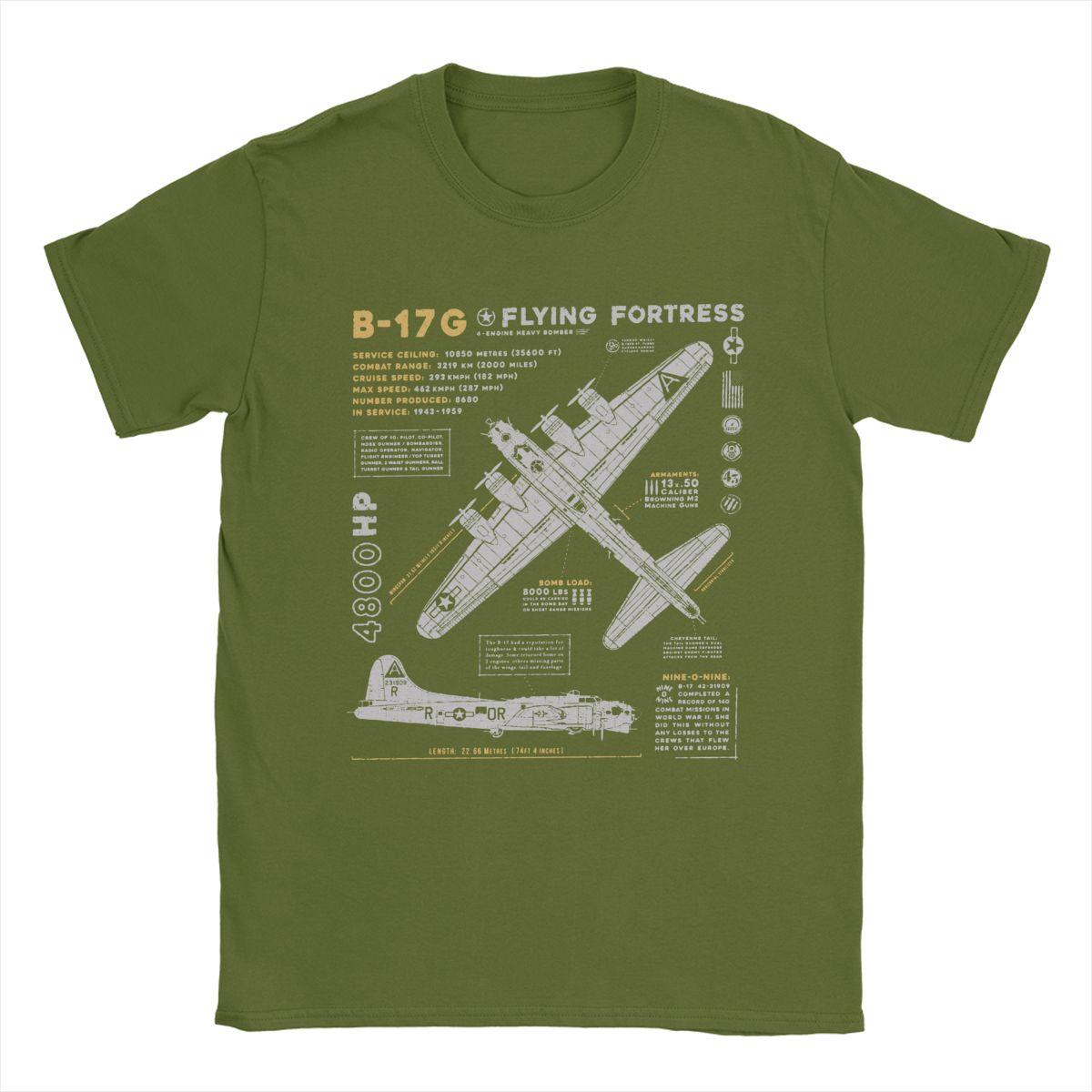 

Men s T-Shirts B-17 Flying Fortress Humor Cotton Tees Fighter Plane WW2 War Pilot Aircraft Airplane T Shirt Tops 4XL 5XL 6XL 4XL