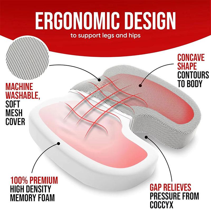Ergonomic Memory Cotton Office Cushion Hemorrhoid Cushion Chair Cushion Sedentary Artifact Student Ass CushionErgonomic Memory