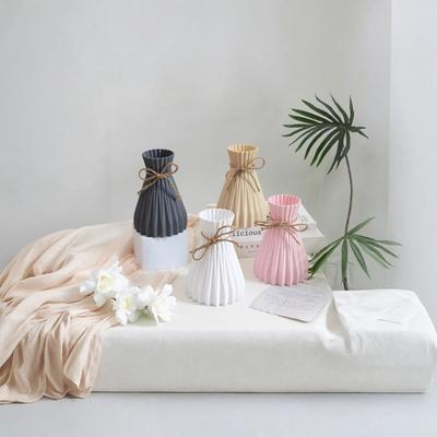 Vase décoratif en plastique incassable avec corde de chanvre, vase pliable pour salon