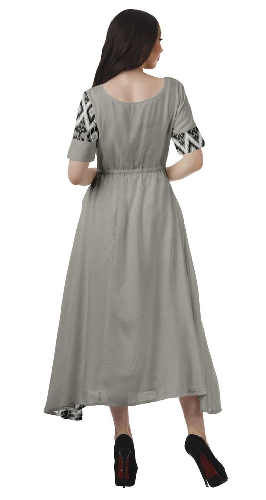 Moomaya Sukienka z krótkim rękawem, wizytowa, wiskozowa santoon, z dekoltem scoop dla