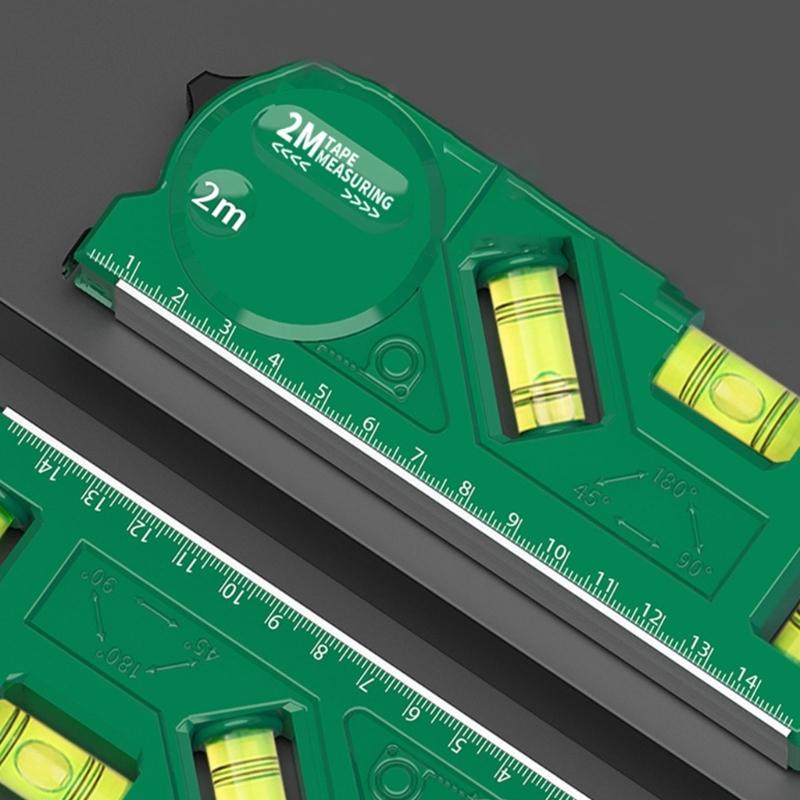 Woodworking Level Gauge Magnetic Protractor with Tape Measure Measuring Tool Portable Pocket Level Ruler High Precisions