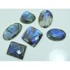 Natural Blue Labradorite Checker Cut Mix Cabochon Loose Gemstone 06 Pcs Lot C-3698