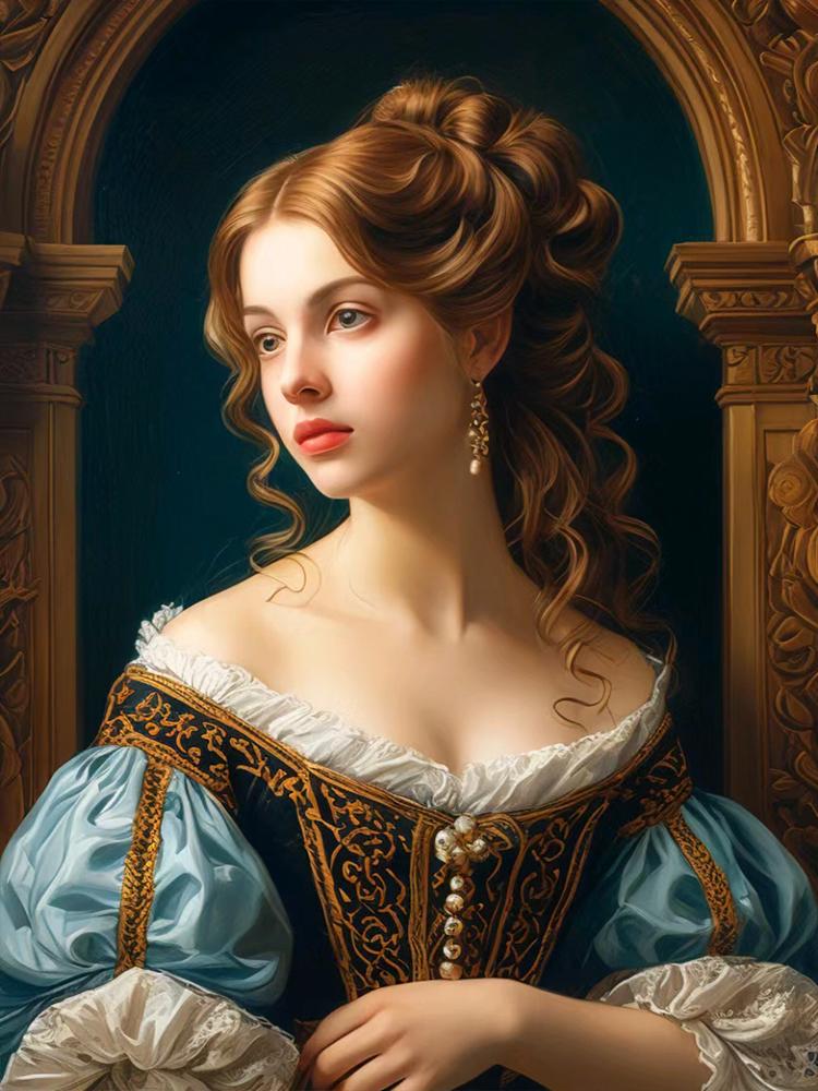 New Diamond Mosaic European Girls Portrait 5d Diamond Painting Full Square/Round Oil Painting Character Embroidery Decor Gift
